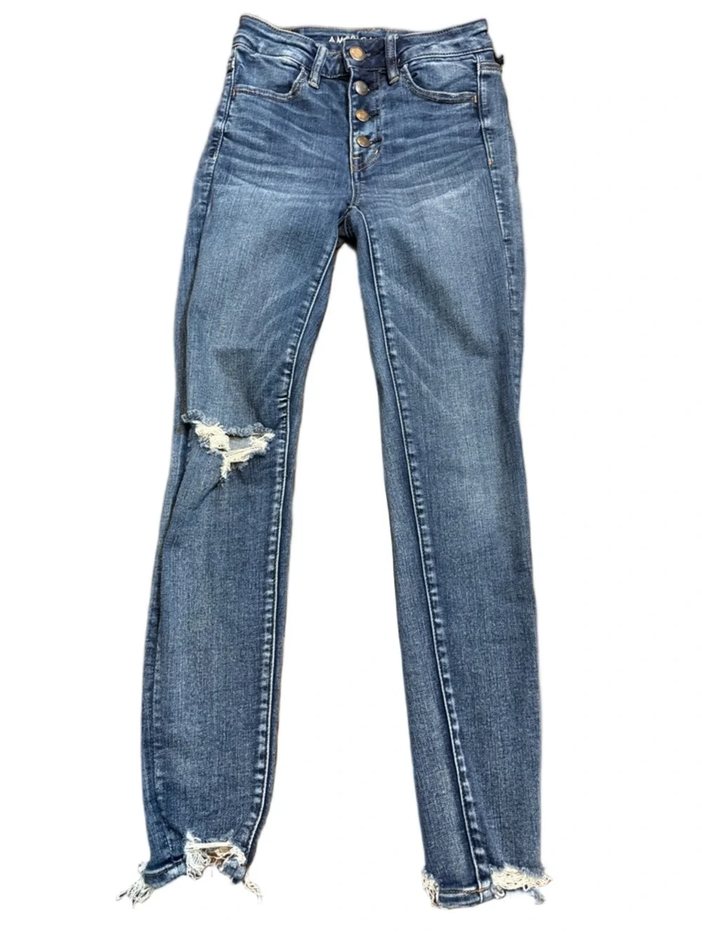 American Eagle Outfitters High-Rise Jegging Crop Distressed Skinny Jeans Size 2